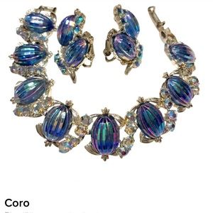 CORO CLIP ON EARRINGS + Bracelet